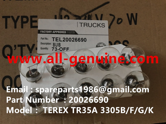 Китай TEREX 20026690 BULB MINING QUARRY NHL RIGID DUMP TRICK TR35 TR50 TR60 TR100 3303 3305B 3307 3311 поставщик
